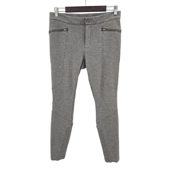 Athleta Ponte Moto 2.0 Legging Pants Zippers Skinny Ankle Mid Rise Women 10 Gray - Picture 5 of 16